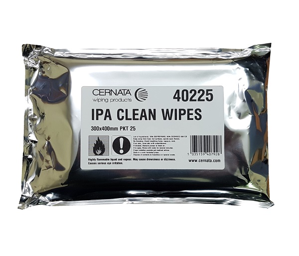 CERNATA® IPA Clean Wipes Poly Cellulose 30x40cms Pack of 25